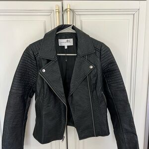 Cupcakes And Cashmere Black Motto Jacket Leather XS Quilted Women's
